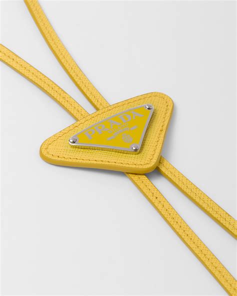 Sunny Yellow Saffiano Leather Bolo Tie 